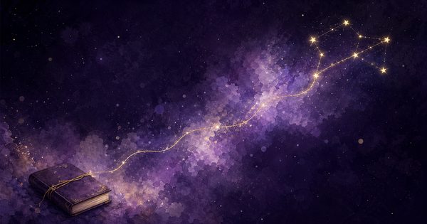 夢から意味へ伸びる金の糸の挿絵